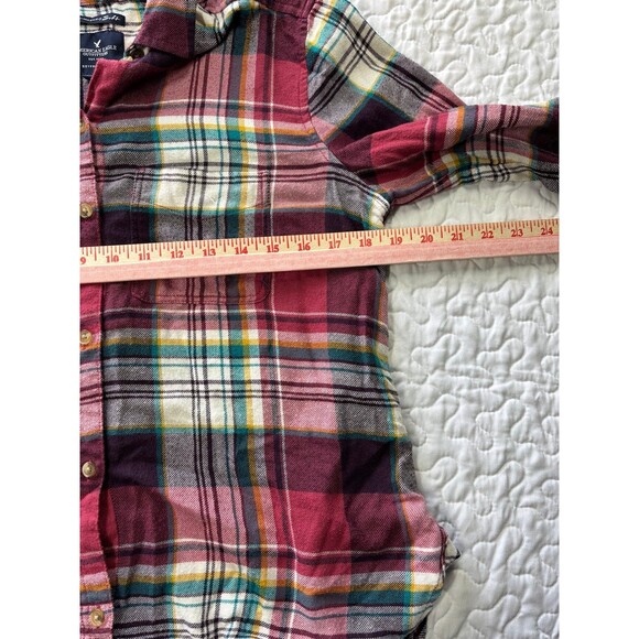 American Eagle Outfitters Boyfriend Fit Button Down Flannel Shirt size medium - Picture 4 of 5